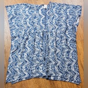 Becca Blue and White Chevron Swim Cover Up Sz SP